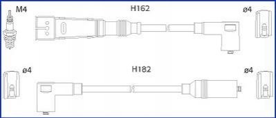 HUCO VW Комплект проводІв високої напруги TRANSPORTER T4 2.0 90-03 HITACHI 134709 (фото 1)