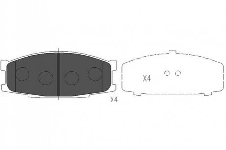 PARTS MITSUBISHI К-т гальмівних колодок передніх Canter PARTS KAVO KBP-5527 (фото 1)