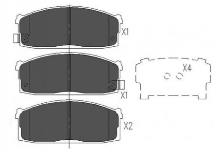 PARTS NISSAN Гальмівні колодки передн. Bluebird 80- PARTS KAVO KBP-6525