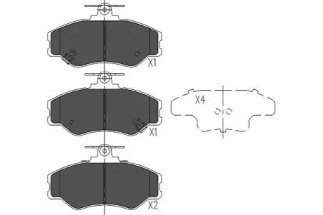 PARTSH гальмівні колодки перед. HYUNDAI H100 93- PARTS KAVO KBP-3002 (фото 1)