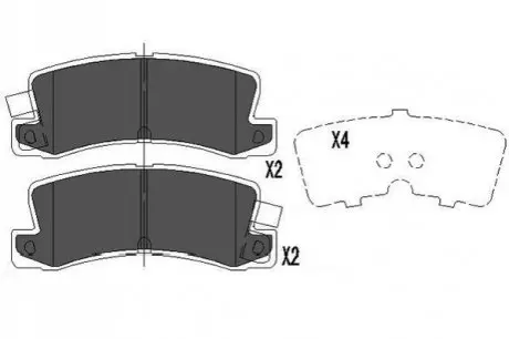 PARTS TOYOTA гальмівні колодки задн.Corolla 97- PARTS KAVO KBP-9058
