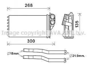 AVA CITROEN Радіатор опалення C1 1.0 05-, PEUGEOT, TOYOTA AVA AVA COOLING PEA6397