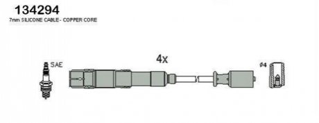 HUCO DB Комплект высоковольтных проводов W169,245 04- HITACHI 134294 (фото 1)