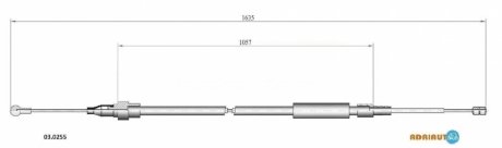 AUDI трос ручного гальма TT 98- 1610/1055 ADRIAUTO 03.0255 (фото 1)