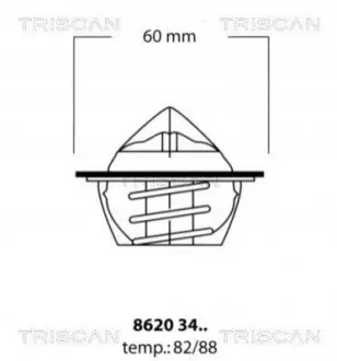 Термостат (88C) Skoda Favorit/Felicia 1.3 89-02 TRISCAN 86203488