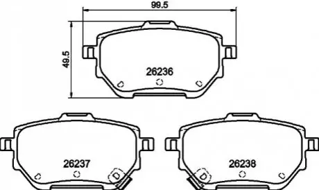 Гальмівні колодки TOYOTA Corolla E21 "F "19>> Nisshinbo NP1141