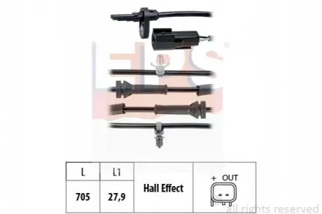 Фото 1 - mazda датчик перед. abs 2 1.3-1.6 07- EPS 1.960.212 MAZDA Датчик перед. ABS 2 1.3-1.6 07- EPS 1.960.212 (фото 1)