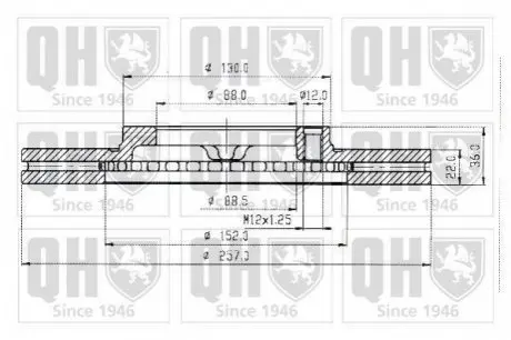 QH Гальмiвнi диски Opel CAMPO (TF_)/ Isuzu QUINTON HAZELL BDC3828