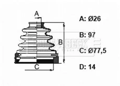 BORG&BECK Пильник привiдного валу к-т BORG & BECK BCB6158
