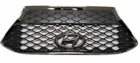 Решетка радиатора Hyundai Kona 17- темно - серый глянец +хром. молдинг AVTM 183268991 (фото 1)