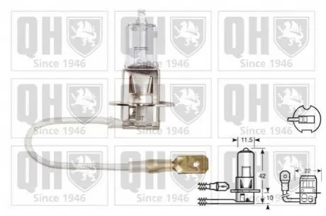Автолампа H3 12V 55W PK22s QH QUINTON HAZELL QBL453 (фото 1)