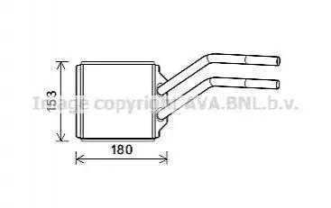 AVA FORD Радіатор опалення TRANSIT TOURNEO 2.0 00-, 2.2 06-, TRANSIT 2.0 00-, 2.2 06- AVA AVA COOLING FD6614