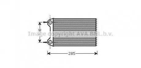 AVA AUDI Радіатор опалення A4 B6 1.6 00-, 1.2 02-, 1.9 00-, 2.0 00-, SEAT AVA AVA COOLING AIA6254