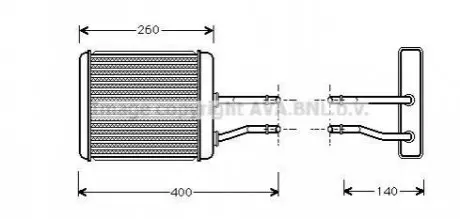 AVA ALFA ROMEO Радіатор опалення 156 1.6-3.2 97-, GTV, SPIDER AVA AVA COOLING AL6073