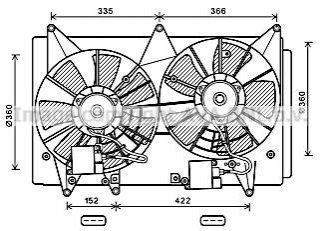 MAZDA Вентилятор радіатора CX-7 2.3 06- AVA COOLING MZ7547 (фото 1)