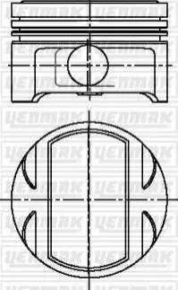 Поршень с кольцами і пальцем (размер отв. 81,60/STD) OPEL OMEGA B 2.5 (6 цил.) (C 2.5XE / X2.5XE V6 24Valve Ecotec) Yenmak 31-04218-000