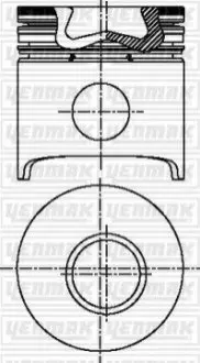 Поршень с кольцами і пальцем RENAULT Master 2.5TD -98 (размер отв. 93 / STD) (8140.47 / S 9 U 714) Yenmak 31-03687-000