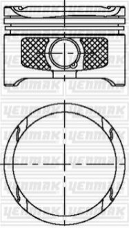 Поршень с кольцами і пальцем (размер отв. 76,51/STD) VW GOLF 1.6 16v (4цл.) (BCB) Yenmak 31-04315-000 (фото 1)