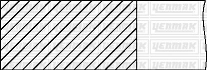 Комплект поршневих кілець SKODA OCTAVIA 1.6 (102 к.с.) (81/STD) (1/1.2/2) Yenmak 91-09303-000