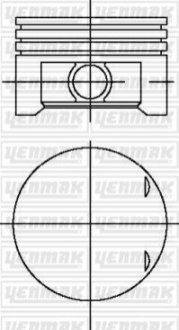 Поршень с кольцами і пальцем (размер отв. 75 / STD) (D16 VTEC) бензин Yenmak 39-03969-000