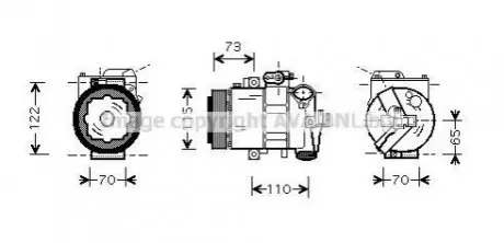 Компресор кондиціонера VAG (AVA) AVA COOLING SAAK018 (фото 1)