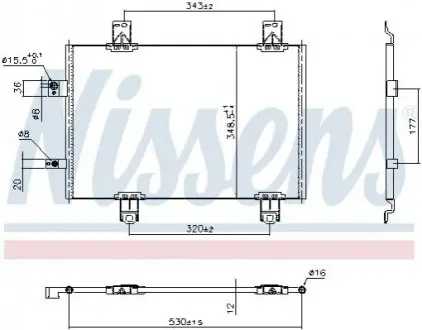 MAZDA Радіатор кондиціонера (конденсатор) 2 1.5 D 14-, CX-3 1.5 15-, 1.8 18- NISSENS 941174