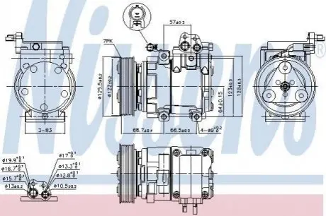 HYUNDAI Компресор кондиціонера H-1 / STAREX 2.5 CRDi 02- NISSENS 890129