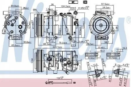 MAZDA Компресор кондиціонера 3 2.0 03-, 5 1.8, 2.0 05- NISSENS 89351