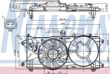 FIAT Вентилятор радіатора двиг. DOBLO JTD 1.3, 1.9 01- NISSENS 85131 (фото 1)