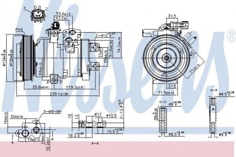 CHRYSLER Компрессор кондиціонера 300C 2.7 04-, DODGE NISSENS 890162