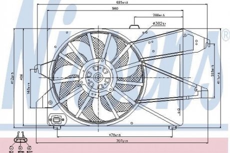 FORD Вентилятор радіатора двиг. MONDEO 1.6-1.8 00- NISSENS 85191 (фото 1)