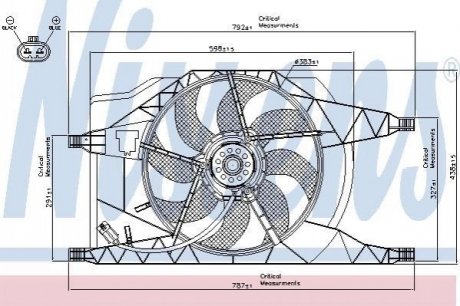 RENAULT Вентилятор радіатора двиг. LAGUNA II 00- NISSENS 85257 (фото 1)