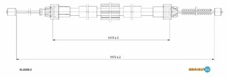 RENAULT трос ручного гальма задн. прав. CLIO III, MODUS / GRAND MODUS ADRIAUTO 41.0209.2
