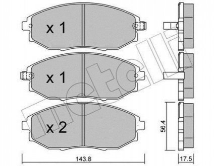 Колодки гальмівні (передні) Chevrolet Epica 04-11 Metelli 22-0845-0 (фото 1)