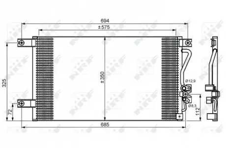 Конденсатор кондиціонера MITSUBISHI L200 2.5D 97- NRF 35756