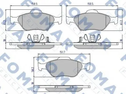 Колодки гальмівні дискові FOMAR FO 800281