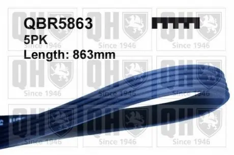 QH Ремiнь клиновий 5PK#863 QUINTON HAZELL QBR5863