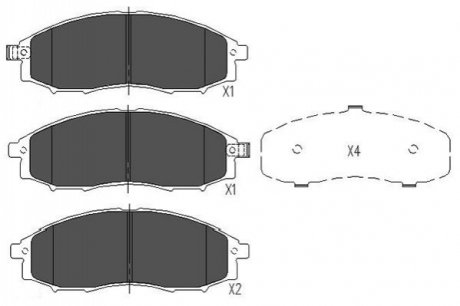 PARTS NISSAN Тормозные колодки передн. Navara 02- PARTS KAVO KBP-6518