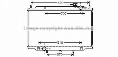 Радіатор охолодження NISSAN PICKUP D22-NP300 98+ (AVA) AVA COOLING DN2266