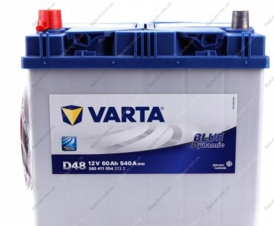 Акумуляторна батарея 60Ah/540A (232x173x225/+L/B00) Blue Dynamic D48 Азія VARTA 560411054 3132 (фото 1)