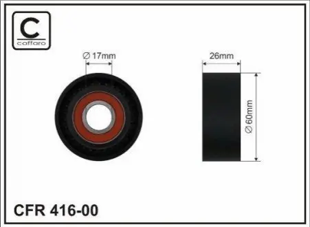 60x17x26 Ролик паска приводного Citroen Berlingo,C4/Peugeot 206/307/ Partner 1.6 00- CAFFARO 416-00