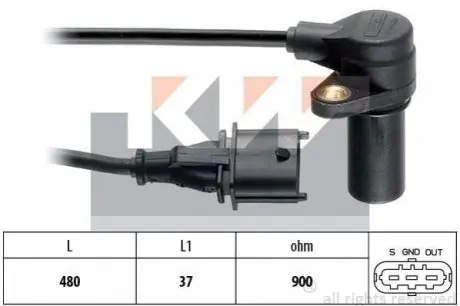 Датчик р/вала, к/вала (аналог EPS 1.953.631/Facet 9.0631) Kw 453 631