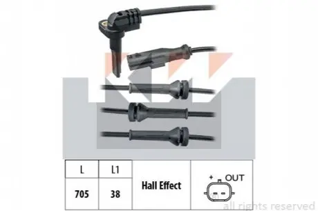 Датчик ABS (аналог EPS 1.960.102/Facet 21.0102) Kw 460 102