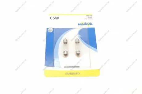 Автолампа C5W 12V 5W SV8.5 (11x35mm) (блістер/к-кт 2шт) NARVA 171254000
