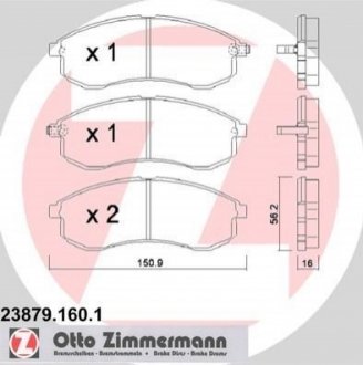 Колодки гальмівні дискові, к-кт ZIMMERMANN 238791601 (фото 1)