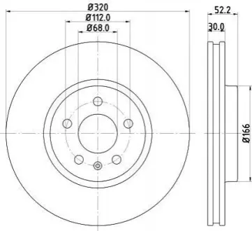 Гальмівні диски передні Audi A4/A5/Q5 2007- (320x30mm) Hella pagid 8DD 355 128-721