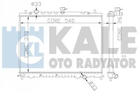 KALE KIA радіатор охолодження Rio II 1.5CRDi 05- Kale Oto radyator 374300
