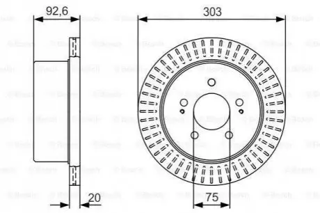 HYUNDAI гальмівний диск задн.H-1 02- BOSCH 0986479V26