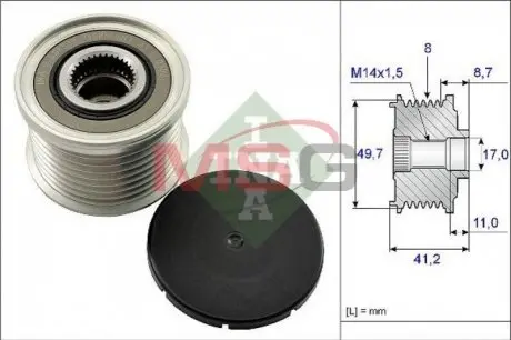 Шків генератора BMW 3 (F30/F80)/5 (F10)/X3 (F25) 09-16, N55 B30 A 535 0141 10 INA 535014110