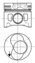 Поршень VW 79,76 +0.25 1-2 цмліндри KOLBENSCHMIDT 94427710